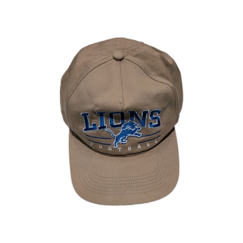 '47 Brand Detroit Lions Team Logo Khaki Tan Brown Hitch Snapback Hat